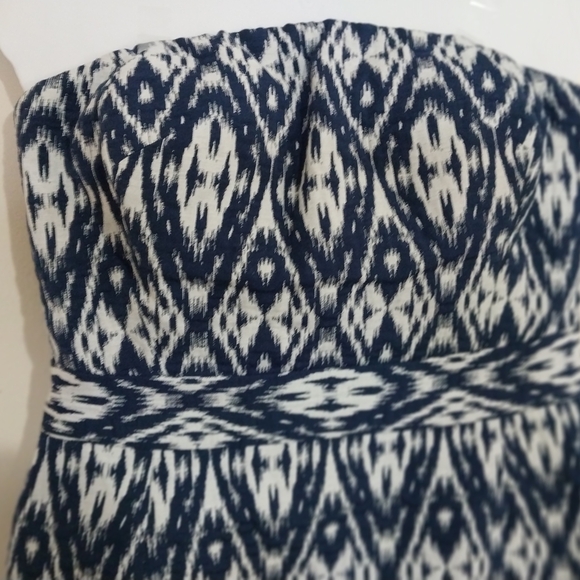 Banana Republic Navy and White Strapless Dress - Picture 4 of 16